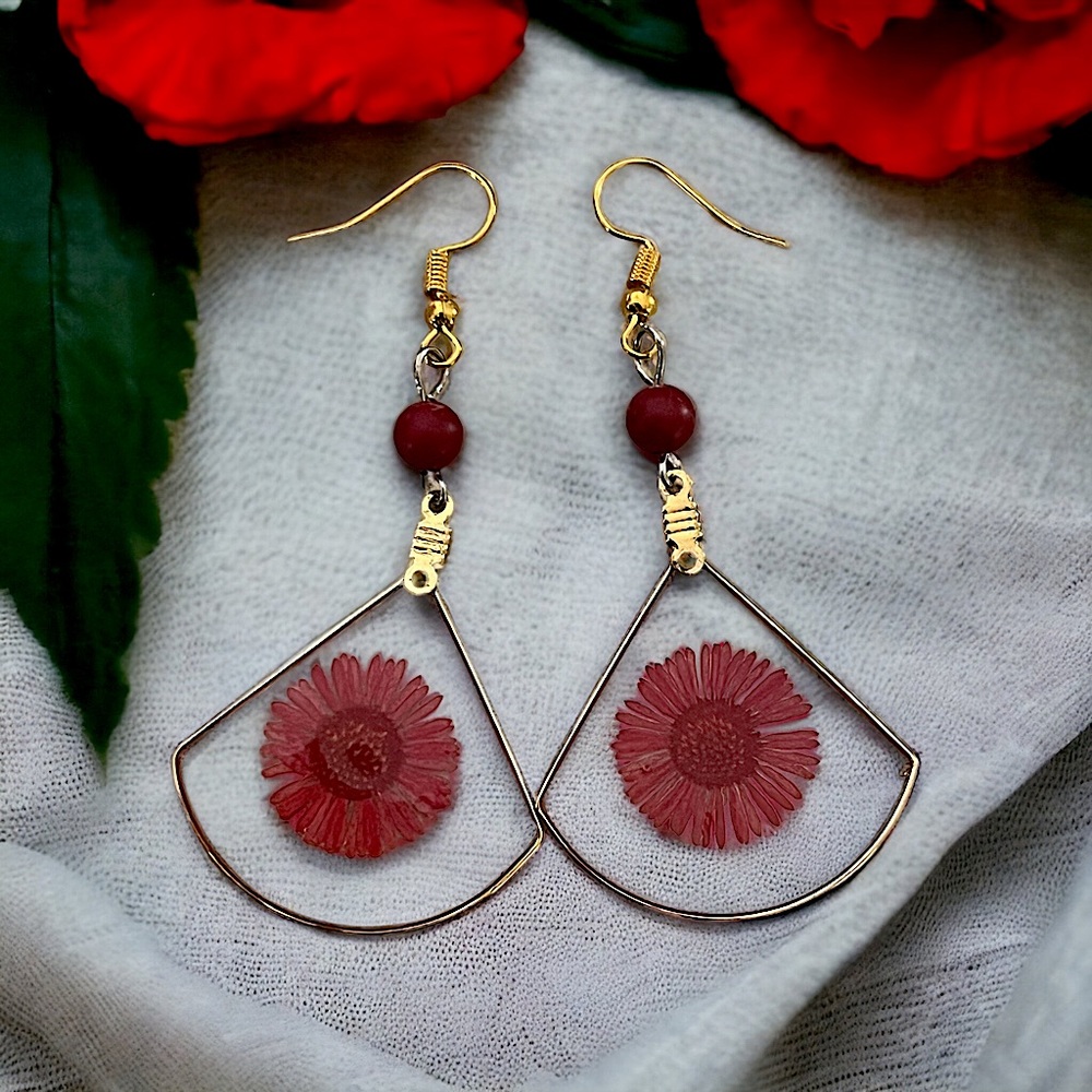 Dried flower earrings